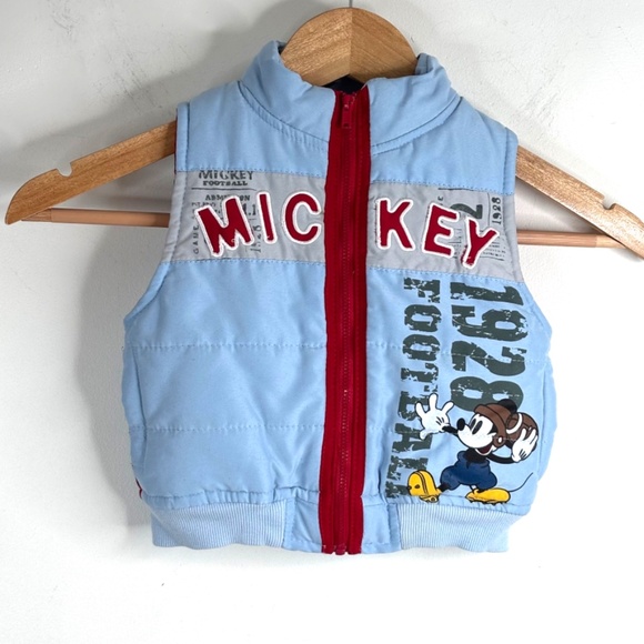 Vintage 90s Embroidered Mickey Vest 18M Zip Puffer Football Thanksgiving Holiday - Picture 8 of 8